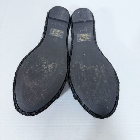 Torgeis New York Women's Ariadne Black Woven Platform Wedge Slide Sandal Size 10 - Picture 8 of 8